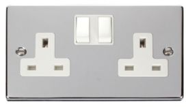 VPCH036WH  Deco Victorian 2 Gang 13A DP Switch/Socket Outlet